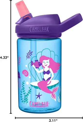 Miniatura 100 de CamelBak Eddy+ Kids Water Bottle with Bite Valve Straw, Leak‑Resistant Easy‑Sip Design for Everyday Hydration, 14oz Kids Animales de la selva