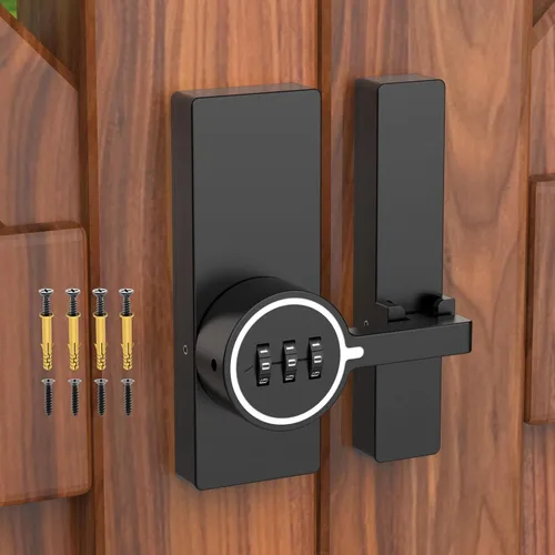 Pestillo adhesivo para puerta de granero de 180 grados, cerraduras de gabinete con combinación, cerradura de puerta deslizante sin llave con