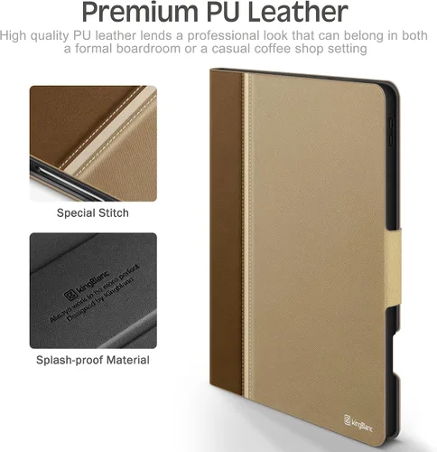 Miniatura 9 de KingBlanc Funda para iPad Pro de 11 pulgadas de 4ª/3ª/2ª/2ª/1ª generación (2022/2021/2020/2018) con soporte para lápices, cuero sintético, función