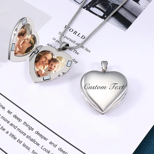 Miniatura 4 de Fanery sue Heart Locket Necklace That Holds Pictures Customized Photo Necklaces Personalized Lockets with Picture inside