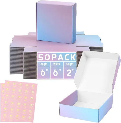 Miniatura 53 de Cajas de envío pequeñas de 6 x 4 x 2 pulgadas para pequeñas empresas, paquete de 30 cajas de correo moradas, caja de embalaje de cartón corrugado