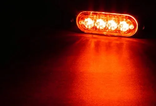 Miniatura 2 de Luces estroboscópicas de emergencia LED, 4 unidades, color rojo, 4 LED, luz estroboscópica intermitente de emergencia, advertencia de advertencia