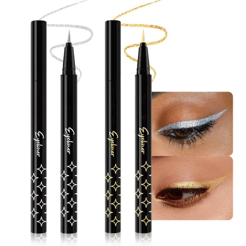 Miniatura 21 de evpct Delineador de ojos líquido cromático dúo, con purpurina de bronceador rosa, destello metálico brillante, sombra de ojos en lápiz, cambio