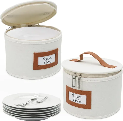 Miniatura 45 de HOMELUX THEORY 8 piezas de contenedores de almacenamiento de porcelana de carcasa dura, almacenamiento de tazas, copas de vino, utensilios
