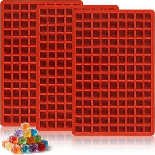 Miniatura 8 de 3 moldes cuadrados de silicona para caramelos, 126 cavidades, mini moldes cuadrados de silicona para caramelos, gomitas, chocolate, cubitos de hielo