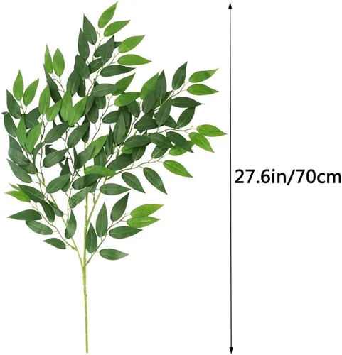 Miniatura 7 de WEISPARK Tallos de Verdor Artificial Ruscus Italiano, 16pcs Ramas de Guirnalda de Hojas Verdes Sintéticas Spray de Verdor Colgante para Ramo