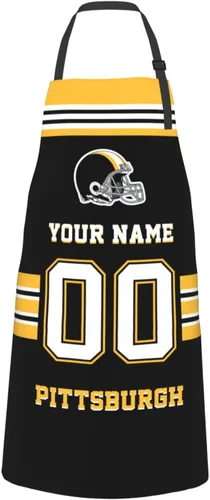Miniatura 20 de Delantales personalizados del estilo del fútbol, delantal personalizado de la cocina del nombre y del número, delantales impermeables modificados