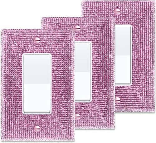 Miniatura 16 de 1 funda para interruptor de luz brillante – Cubierta de placa de interruptor con purpurina dorada con diamantes de imitación 2.2 lbs-2-Oro