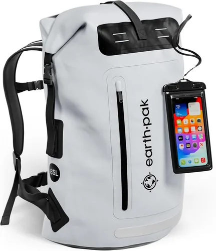 Miniatura 11 de Earth Pak Mochila impermeable - Mochila de senderismo resistente - Bolsa con cierre enrollable - Bolsa seca acolchada con carcasa impermeable