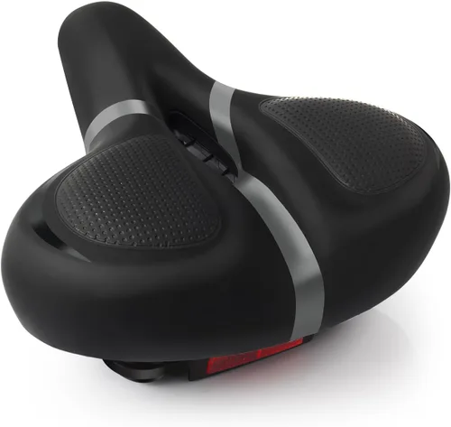 Miniatura 9 de Reemplazo de asiento de bicicleta, asiento de bicicleta para hombres y mujeres, cómodo sillín de bicicleta ancho con espuma viscoelástica acolchada
