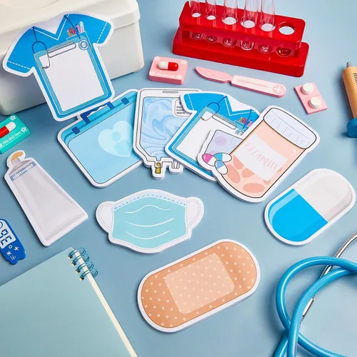 Miniatura 4 de 8 paquetes de mini notas adhesivas divertidas para enfermeras, esenciales para estudiantes de enfermería, regalos escolares, papelería, notas