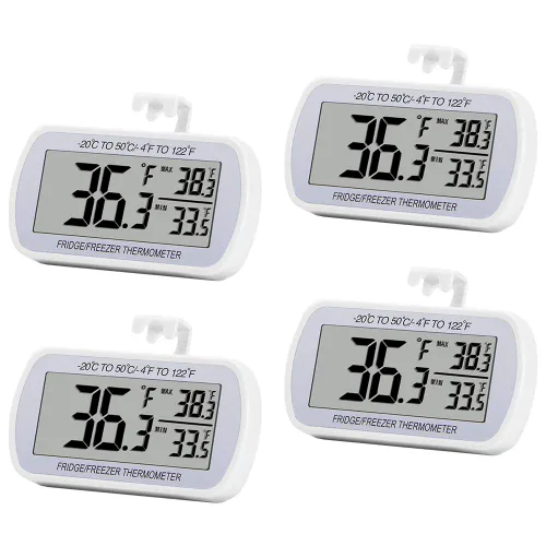 Miniatura 9 de Termómetro de refrigerador digital, termómetro para frigorífico y congelador, termómetro para habitación, resistente al agua, pantalla LCD grande