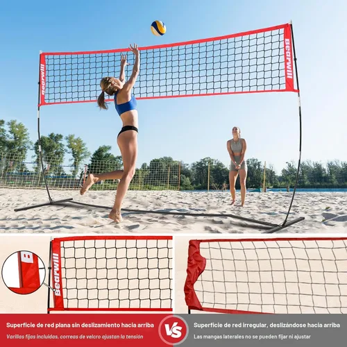 Miniatura 2 de Bearwill Volleyball Net, 12FT/20FT Portable Volleyball Net for Backyard, Freestanding Volley Ball Set Height Adjustable with Carry Bag, Volley Ball