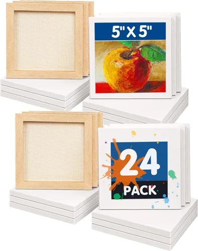 Miniatura 30 de FIXSMITH Lienzo blanco estirado de 12 x 16 pulgadas, paquete a granel de 8, imprimado, 100 % algodón, perfil de 5/8 pulgadas, paquete de gran valor