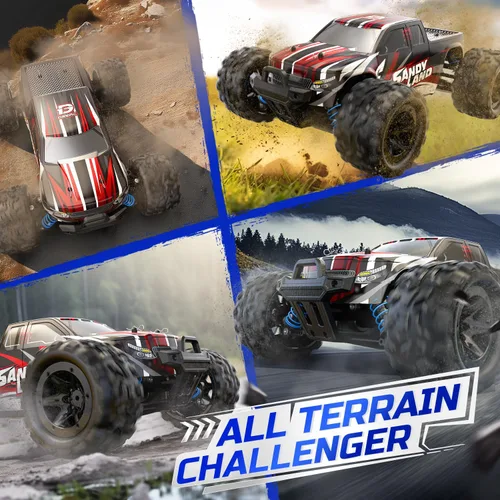 Miniatura 5 de DEERC Coche de control remoto de alta velocidad RC para niños y adultos, escala 1:16, 40 KM/H 4WD, camiones monstruo todoterreno, 2.4GHz, camiones