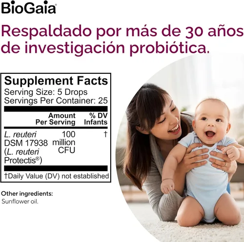 Miniatura 9 de BioGaia Protectis Gotas probióticas para bebé, esenciales para bebés para alivio de cólicos y gases, seguro para recién nacidos, alivia el llanto