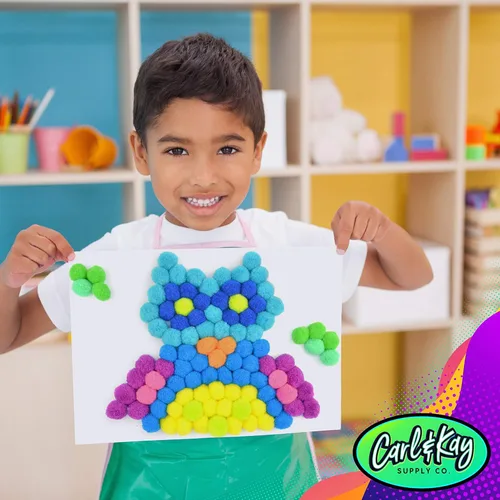 Miniatura 7 de Carl & Kay [300 piezas] 250 pompones de 1 pulgada y 50 ojos saltones - Pompones para manualidades - Pompones para manualidades en colores surtidos