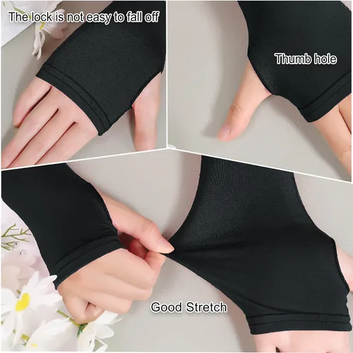 Miniatura 3 de Guantes Bellady para exteriores, manga larga, bloqueadores del sol, sin dedos para mujer