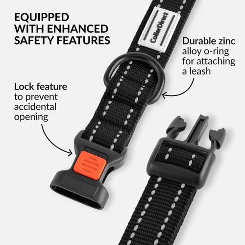 Miniatura 3 de CollarDirect Collar reflectante para perro o cachorro pequeño, mediano y grande con hebilla de liberación rápida, para niños y niñas, nailon