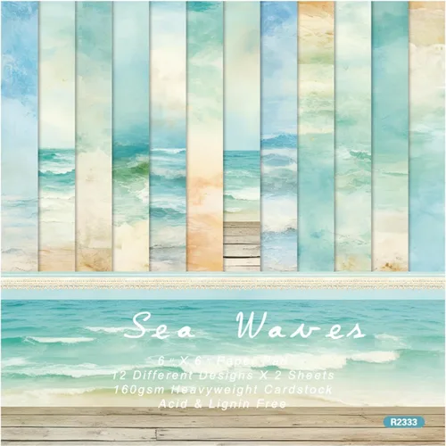 Miniatura 13 de Beach House - Bloc de papel para álbumes de recortes, 6 x 6 pulgadas, temática marina, viajes y vacaciones, suministros para álbumes de recortes