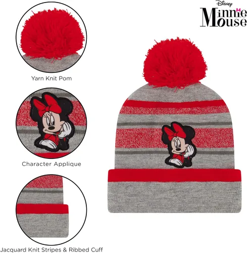 Miniatura 4 de Disney Girls Toddler Winter Hat Scarf Mittens Set 2-4 Or Minnie Mouse Hat Scarves Kids Gloves Sets 4-7