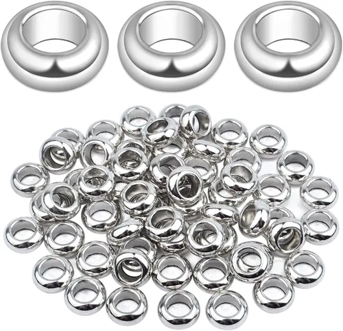 Miniatura 9 de Aylifu 60pcs Rondelle Large Hole Spacer Beads Tibetan European Spacer Loose Hole Metal Beads for Necklace Bracelet Jewelry Making