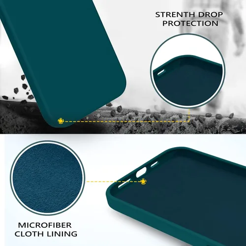 Miniatura 459 de GUAGUA Funda compatible con iPhone 17 Pro Max de 6.9 pulgadas, silicona líquida, goma de gel suave, delgada, forro de microfibra delgada