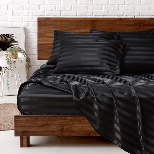 Miniatura 64 de MR&HM Sábanas de satén para cama de tamaño King, juego de 4 piezas de ropa de cama sedosa con bolsillo profundo de 15 pulgadas para colchón