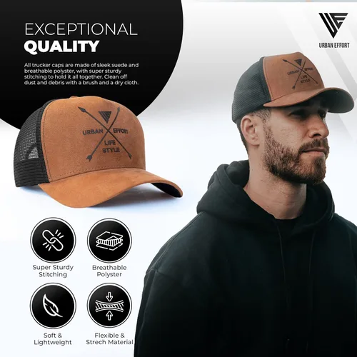 Miniatura 138 de Urban Effort Gorra trasera de malla, para hombres y mujeres, gorra de béisbol de 5 paneles, gran cierre a presión para caza y senderismo