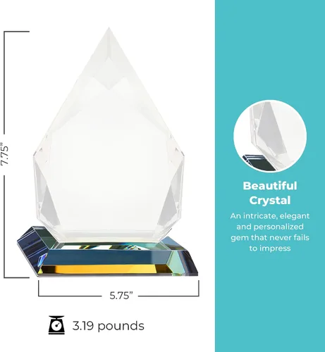 Miniatura 2 de Baudville Custom Engraved Soft Crystal Trophy Award - Luminary - Tear Drop - Luminary