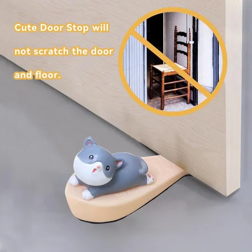 Miniatura 3 de Lindo tapón de puerta de animal, topes decorativos para la parte inferior de la puerta, divertido tope de puerta para casa, oficina, automóvil