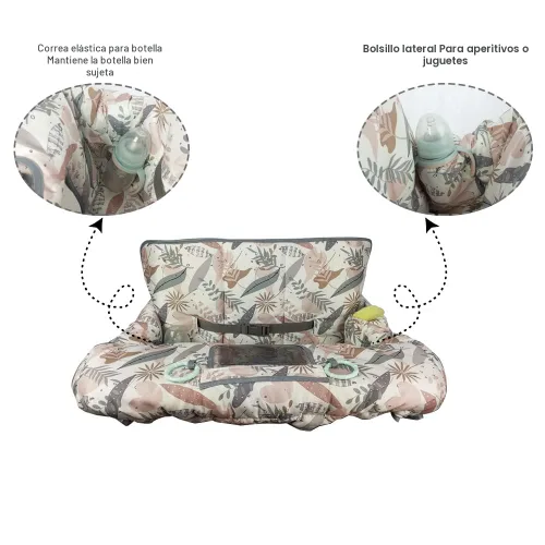Miniatura 4 de Funda para carrito de compras para bebé, funda para silla alta 2 en 1 para asiento de restaurante y funda para carrito de comestibles para bebés