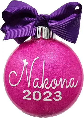 Miniatura 17 de Adorno de Navidad personalizado relleno de purpurina hecho a medida, regalo ideal para fiesta de intercambio de regalos de oficina (Aqua)