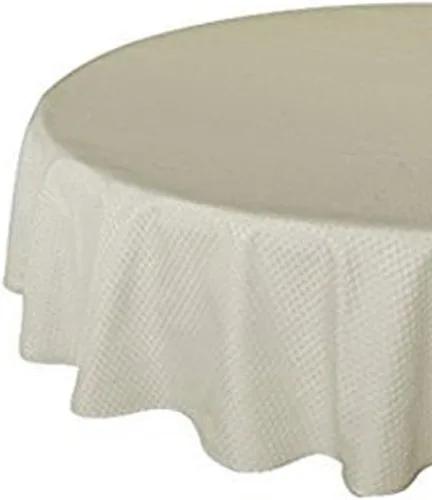 Miniatura 3 de Tektrum Mantel de jacquard redondo de 70 pulgadas, resistente al agua, resistente a las manchas, a prueba de derrames, ideal para cenas, banquetes