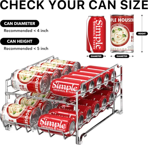 Miniatura 5 de Simple Houseware Dispensador de latas de carga frontal de doble fila, cromado