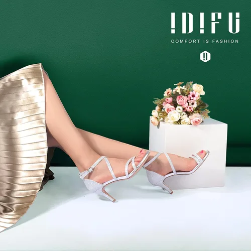 Miniatura 5 de IDIFU Tacones elegantes de 3 pulgadas (7.62 cm) con correa de tobillo para mujer, zapatos de boda