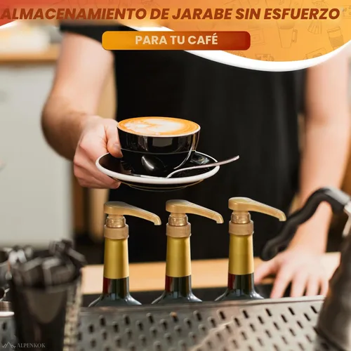 Miniatura 8 de Dispensador de jarabe de café, 4 unidades, funciona como bomba de jarabe delgada y Torani, se adapta a varias botellas de 25.4 onzas, dispensación