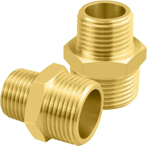 Miniatura 9 de SDTC Tech Paquete de 2 accesorios de tubería de latón 1/4 NPT rosca macho a 1/8 NPT macho adaptador reductor de rosca macho conectores de pezón