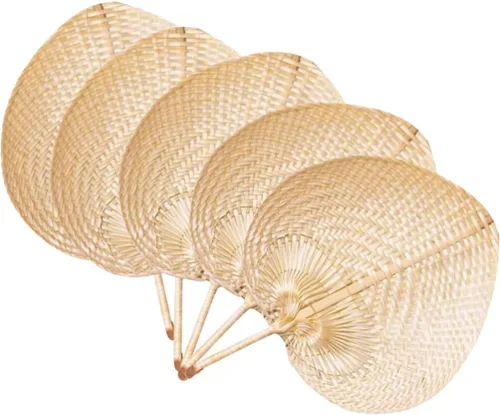 NOLITOY 5 ventiladores hechos a mano estilo chino vintage ventiladores de mano para decoración del hogar, refrigeración portátil ligera para bodas y