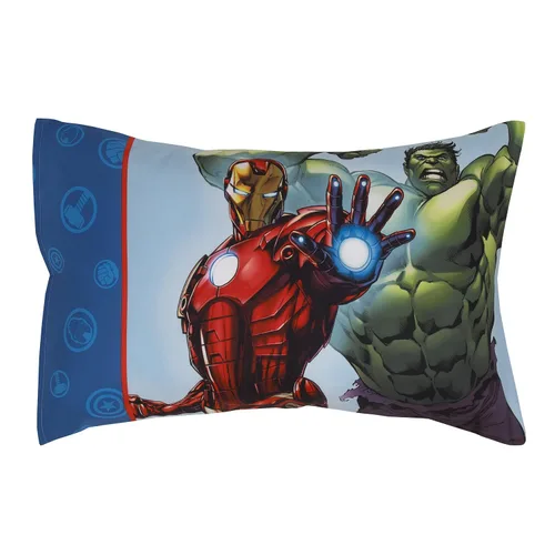 Miniatura 6 de Disney Marvel Avengers Fight The Foes - Juego de ropa de cama infantil de 4 piezas, color azul, rojo, verde Hulk, Iron Man, Thor, Capitán América