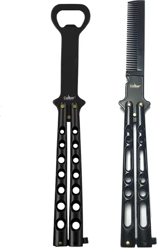 Miniatura 11 de CBG-1021-BK - Abrebotellas de mariposa estilo cuchillo de mariposa multiherramienta y abrebotellas de cerveza, suministros de barman, color negro