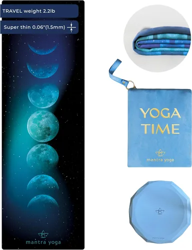 Miniatura 11 de Mantra Yoga Travel PRO 1.5mm con almohadilla para las rodillas - Esterilla plegable para fitness y ejercicio con bolsa Ligera, compacta