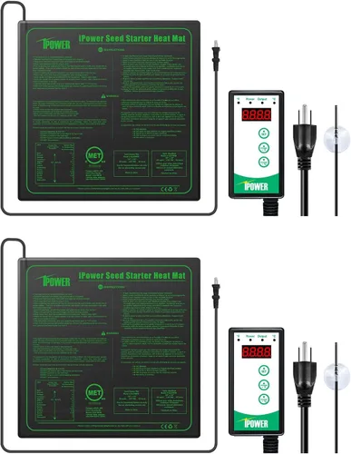 Miniatura 13 de iPower Alfombrilla térmica duradera e impermeable para plántulas, almohadilla hidropónica cálida para un inicio eficiente de semillas, uso