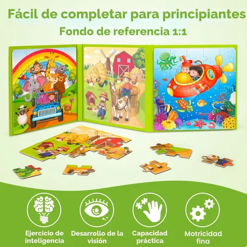 Miniatura 4 de SYNARRY Rompecabezas magnéticos para niños de 3 a 5 años, 20 piezas de rompecabezas de animales pequeños para niños de 4 a 6 años, regalos