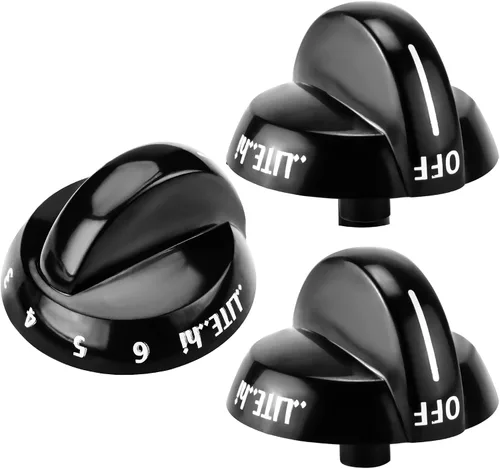 Funmit 316220009 Reemplazo de perilla de quemador superior de estufa para Frigidaire Reemplaza AP4322122 PS1991531 EAP1991531 (Negro, Paquete de 3)