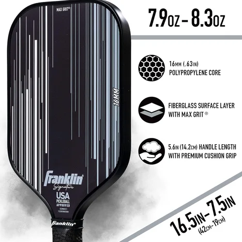 Miniatura 6 de Franklin Sports Paletas Profesionales de Pickleball - Serie Signature Paleta Profesional de Pickleball con Superficie MaxGrit - Paletas de Pro