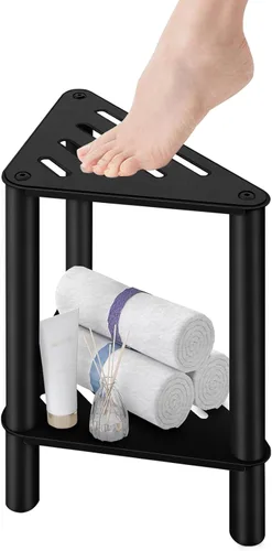 Miniatura 8 de VOTZAAQ Taburete de ducha de acero inoxidable, taburete de ducha para ducha interior, banco de ducha de esquina para afeitarse las piernas