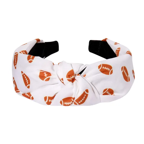 Miniatura 11 de ZITULRY Diademas anudadas para mujer, baloncesto, fútbol, béisbol, estampadas, banda ancha con nudo superior, diadema deportiva, fiesta