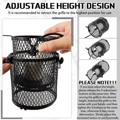 Miniatura 4 de VIHOSE Soporte retráctil para lámpara de calor para reptiles, pantalla antiquemaduras, emisor de calor de cerámica, pantalla con interruptor