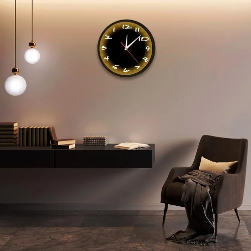 Miniatura 8 de Geek Alerts Reloj de pared con movimiento silencioso inverso con control de sonido, luz nocturna LED, funciona con pilas, números inusuales de 12